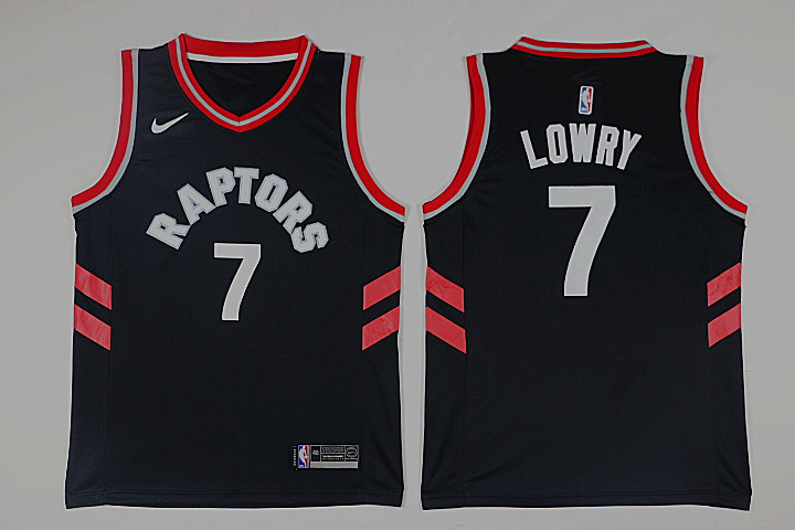 Men Toronto Raptors 7 Lowry Black Game Nike NBA Jerseys